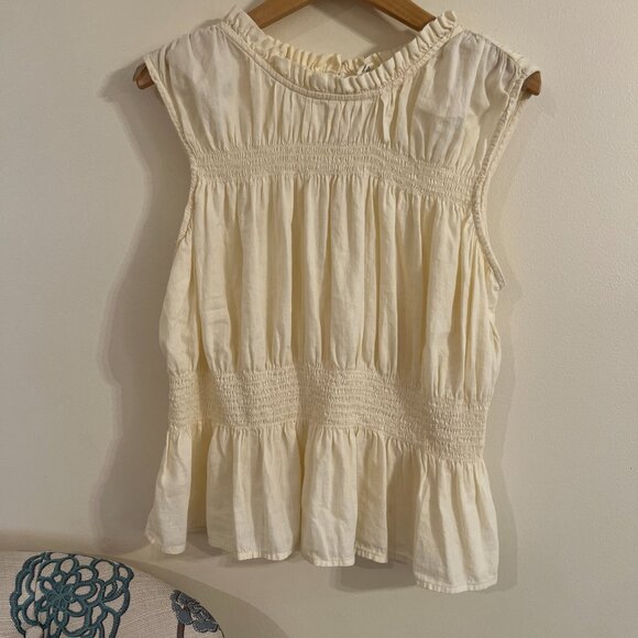 A.N.A Sleeveless Smocked Peplum Top – Size L - Picture 2 of 3